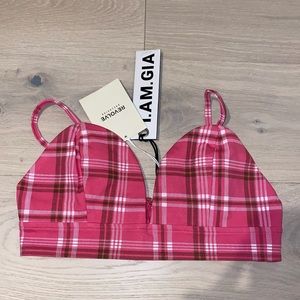 I.AM.GIA Plaid Pink Crop Top